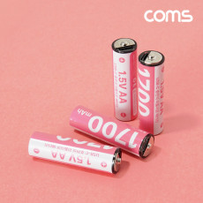 USB Type C 충전지 충전식 건전지 리튬이온 배터리 C타입 1.5V 1700mAh Li-ion AA 4개입