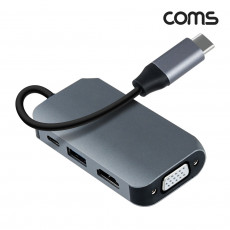 USB 3.1 Type C 컨버터 멀티 4 in 1 HDMI 4K2K VGA USB 3.0 PD 2.0 5Gbps