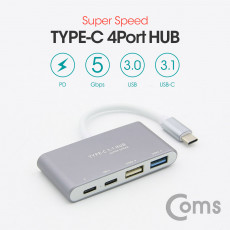 USB 3.1 Type C 4포트 허브 컨버터 Type C X 2 USB 2.0 x 1 3.0 x 1 5Gbps