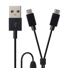 2 in 1 멀티 케이블 1M USB 2.0 A to C타입 마이크로 5핀