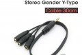 스테레오 Y 케이블 30cm Stereo 3.5mm M to F x3