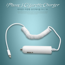iOS 8핀 8pin 스마트폰5 차량충전케이블 5V 1A 스프링 시가잭 시거잭