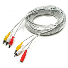 CCTV 케이블 15m - 2RCA DC 5.5 전원 회색